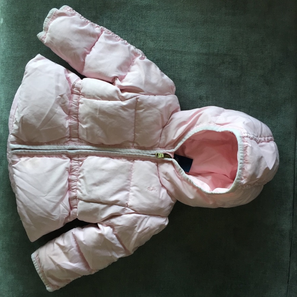 RALPH LAUREN pink baby puffer + hat soft - Picture 6 of 8